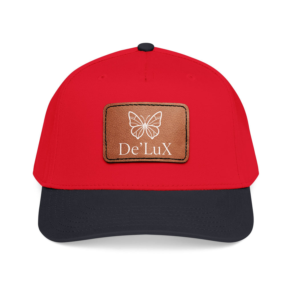 Leather Patch Baseball Cap — De'LuX Butterfly Mid-Profile Hat