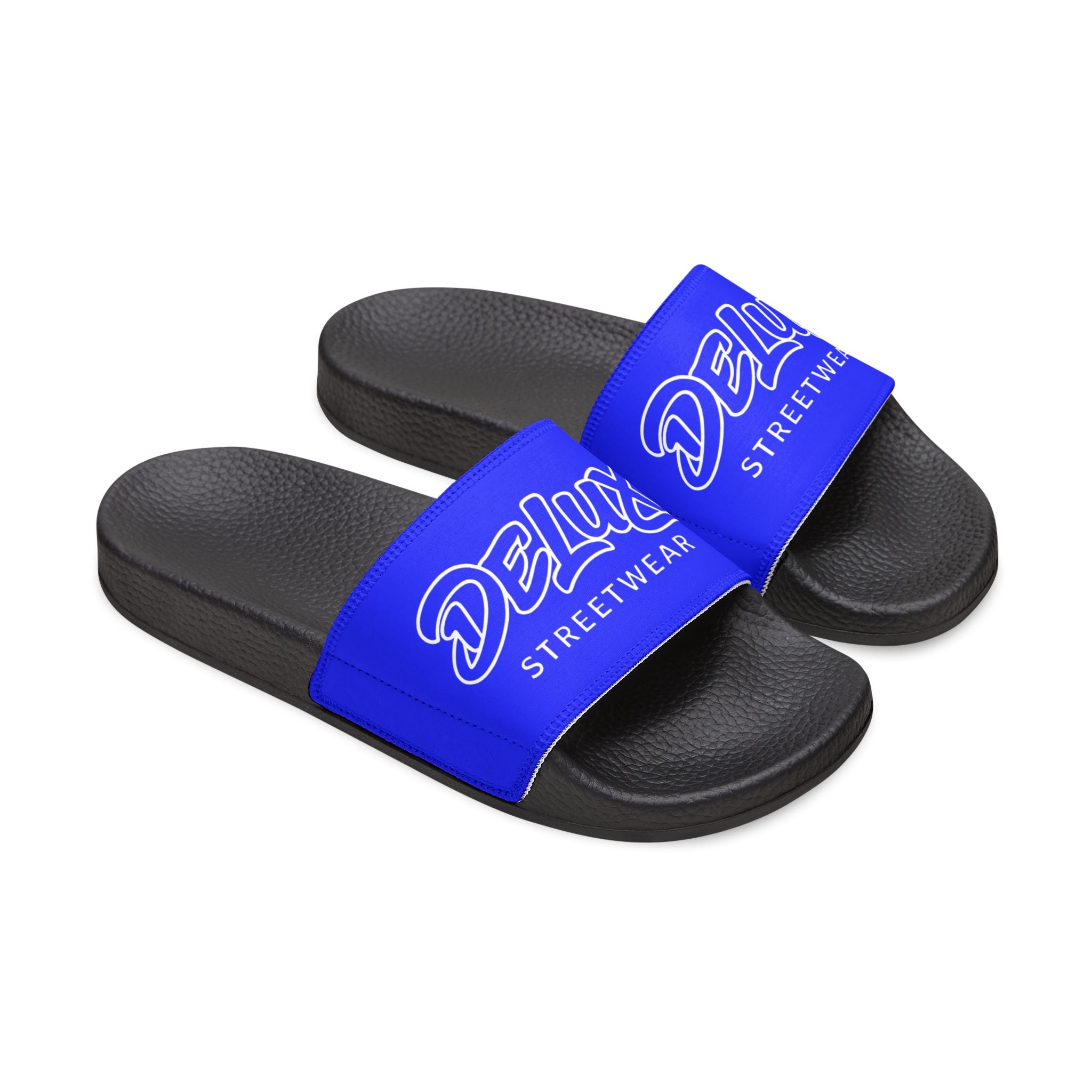 Men's Removable-Strap Slide Sandals — Blue DELUX Streetwear Comfort Slides