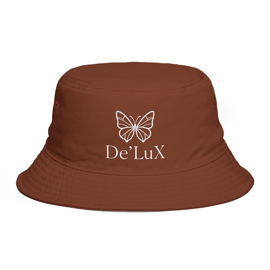 Women De’LuX Butterfly Bucket Hat — Embroidered Brown Fashion Hat
