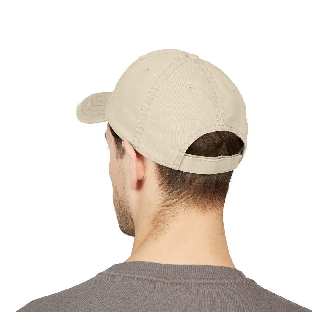 Distressed Embroidered 'DELUX' Dad Hat — Vintage Washed Baseball Cap