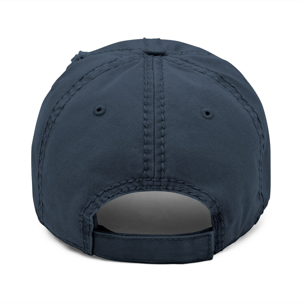 Distressed Embroidered Dad Hat — Vintage Washed Baseball Cap with DS Logo