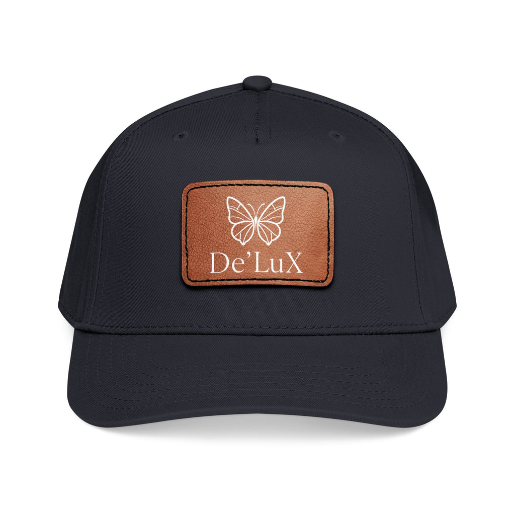 Leather Patch Baseball Cap — De'LuX Butterfly Mid-Profile Hat