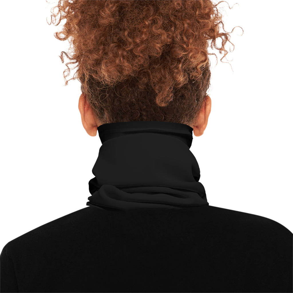 Delux Streetwear Lightweight Neck Gaiter – Black Logo Face Mask Scarf