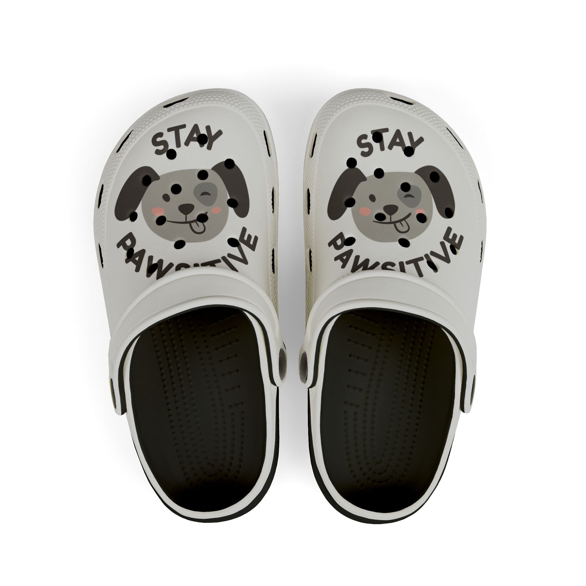 Kids Clogs — "Stay Pawsitive" Puppy EVA Foam Slip-Ons