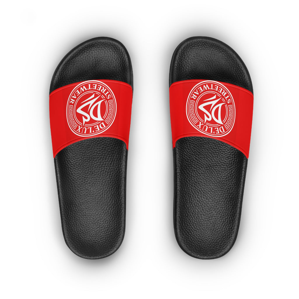 Delux Streetwear Women's Red Logo Slide Sandals