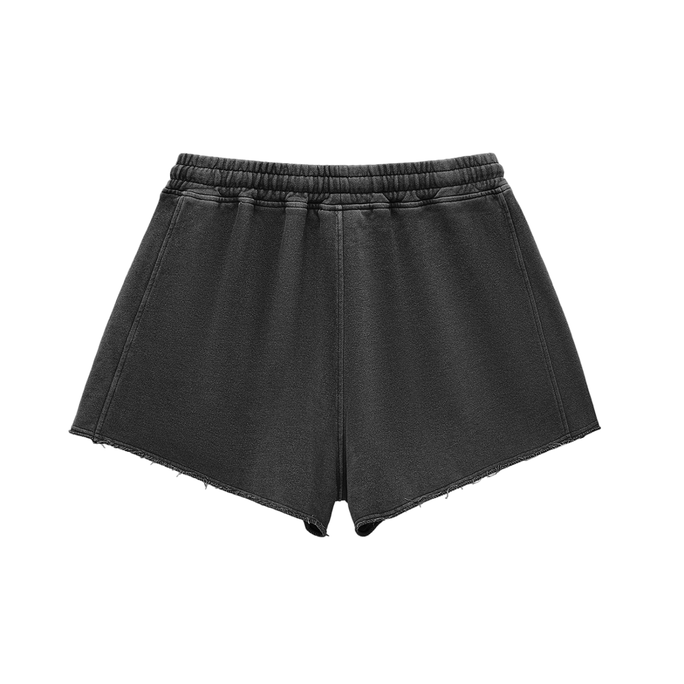 Panther Snow Washed Raw Edge Drawstring Shorts