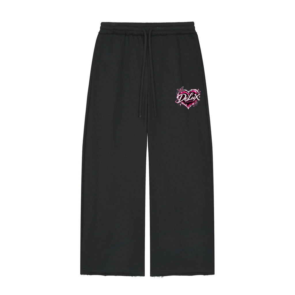 DeLuX Women’s Wide Leg Raw Edge Sweatpants