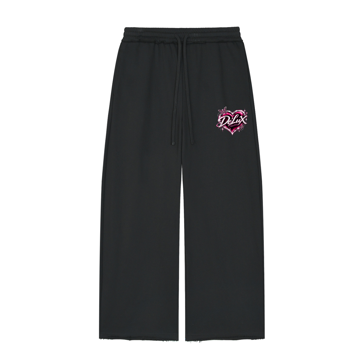 DeLuX Women’s Wide Leg Raw Edge Sweatpants