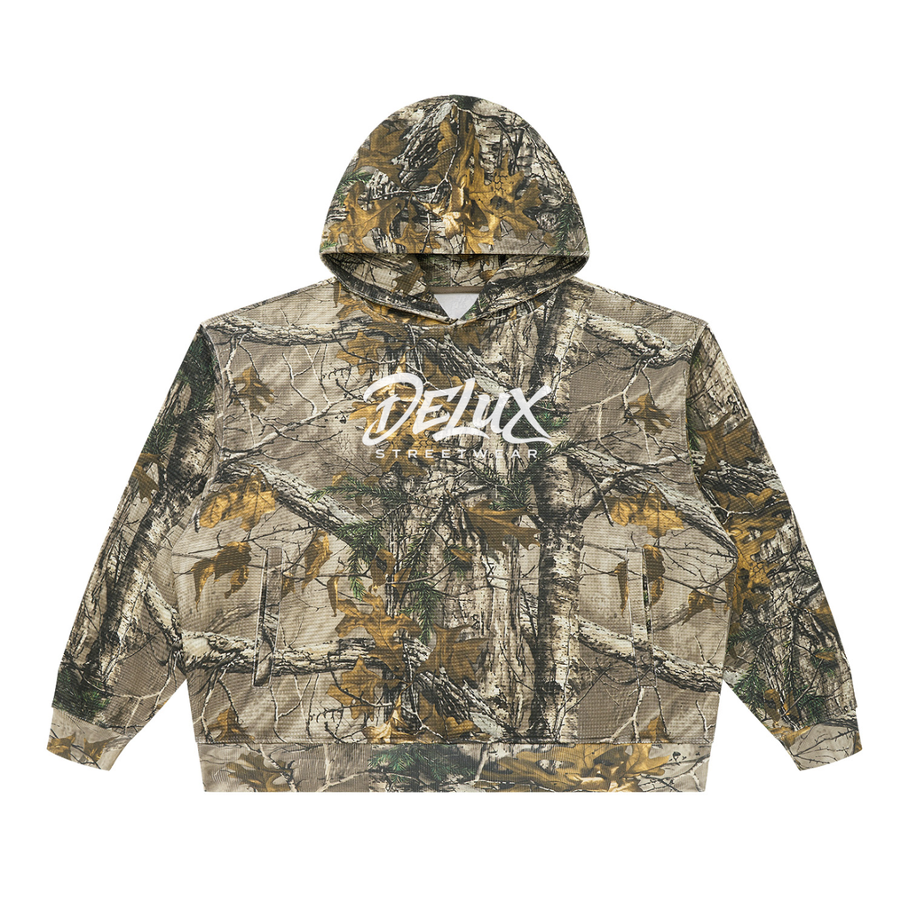 DeLuX Waffle Tree Camo Boxy Hoodie