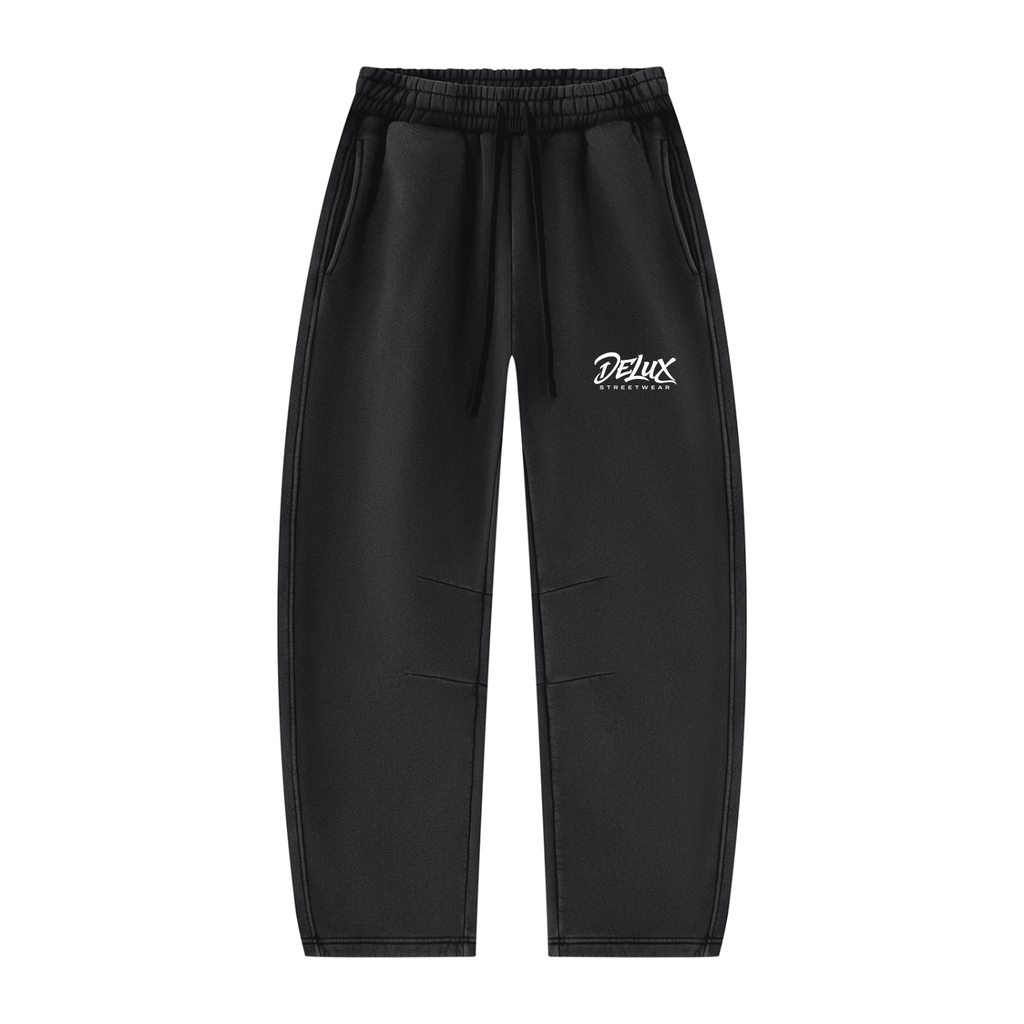 DeLuX  Vintage Wash Barrel Leg Fleece Sweatpants