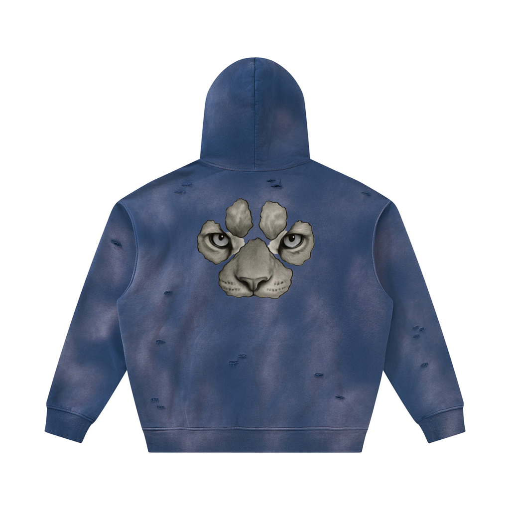 DeLuX Sunfade Frayed Fleece Hoodie