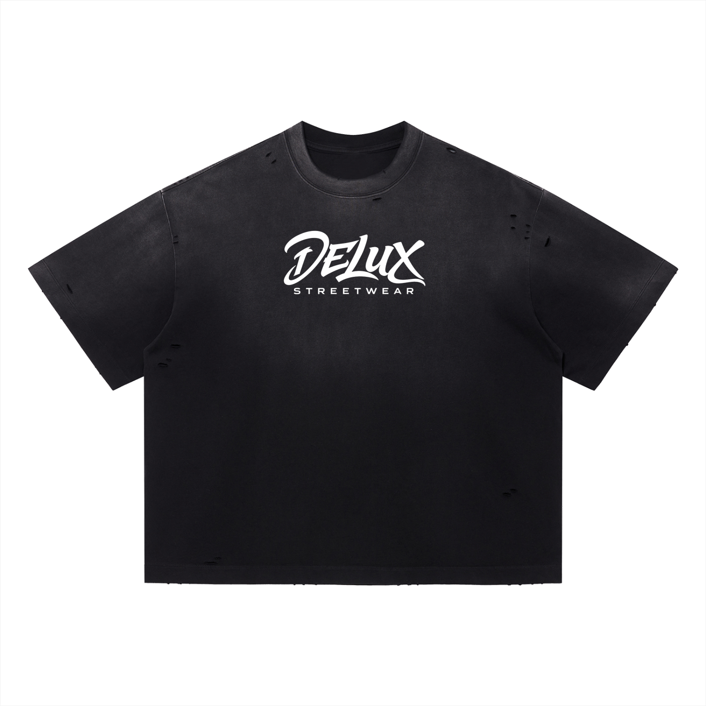 DeLuX Vintage Washed Distressed Boxy Oversized T-Shirt