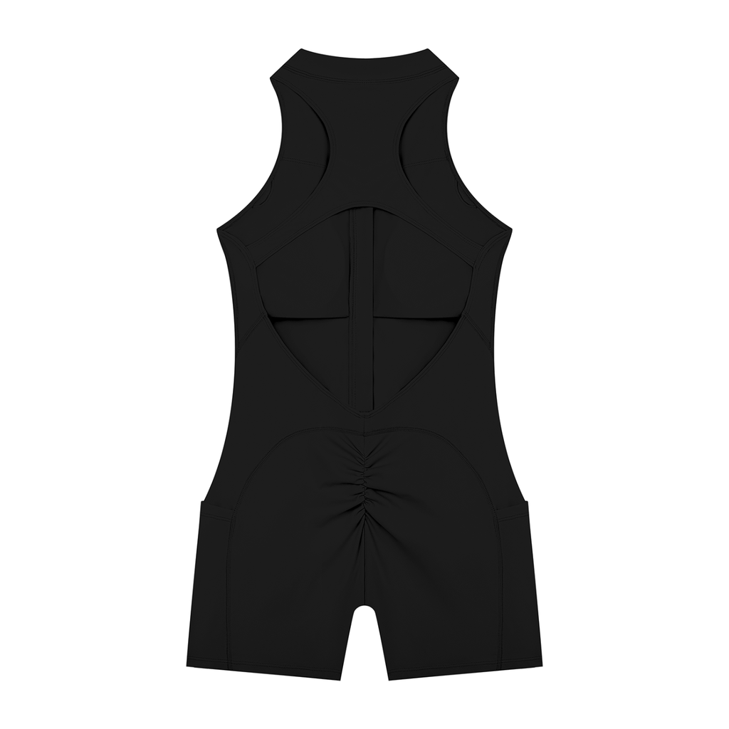 DeLuX Women’s Quarter-Zip Yoga Romper