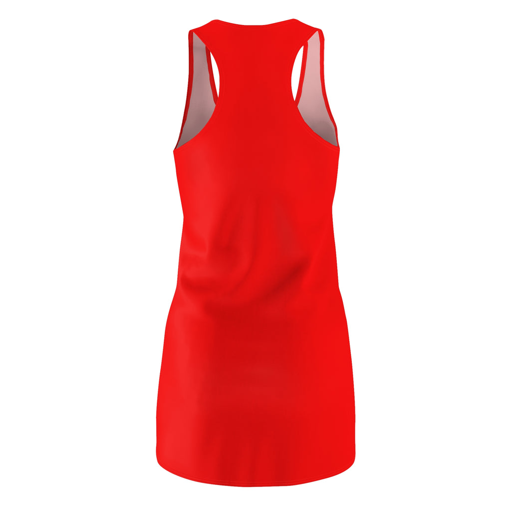 Red Racerback Dress with 'De'LuX' Butterfly Logo — Women's Casual Summer Dress