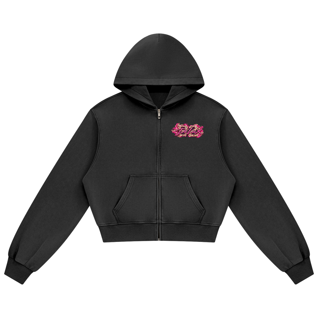 DeLuX Women's Mineral Wash Full Zip Hoodie