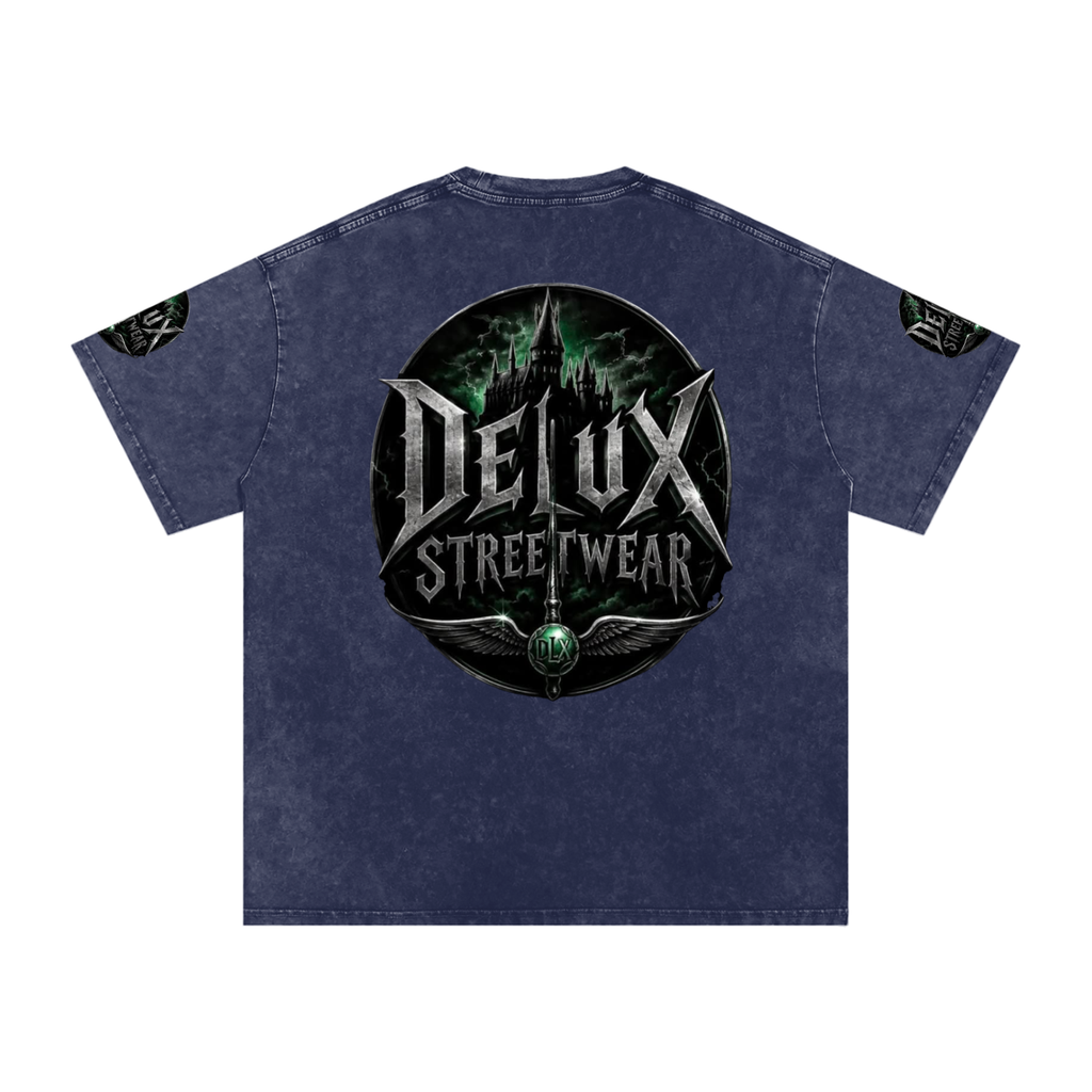 DeLuX Midnight Snow Washed Oversized Cotton T-Shirt