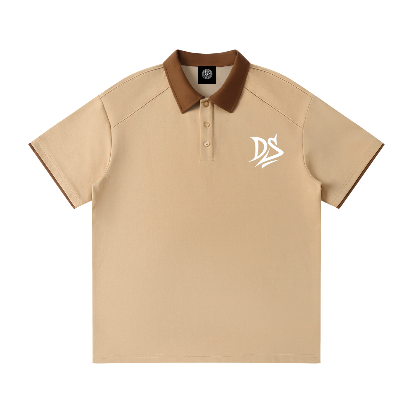 Contrast Collar Raglan Polo Shirt