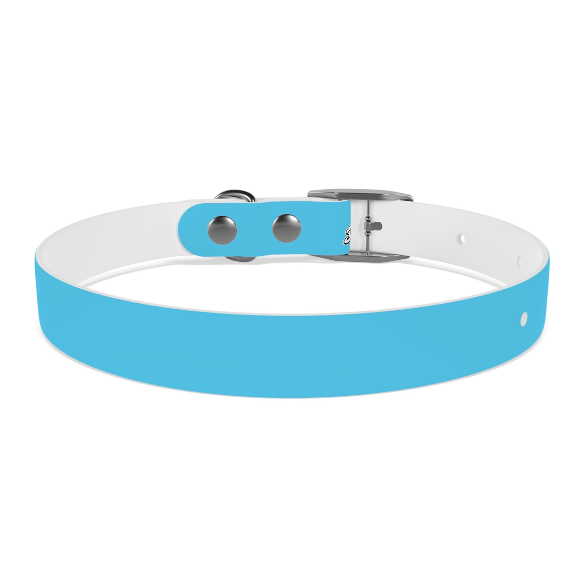 Aqua Blue Dog Collar — Durable Waterproof Pet Collar with Black Buckle