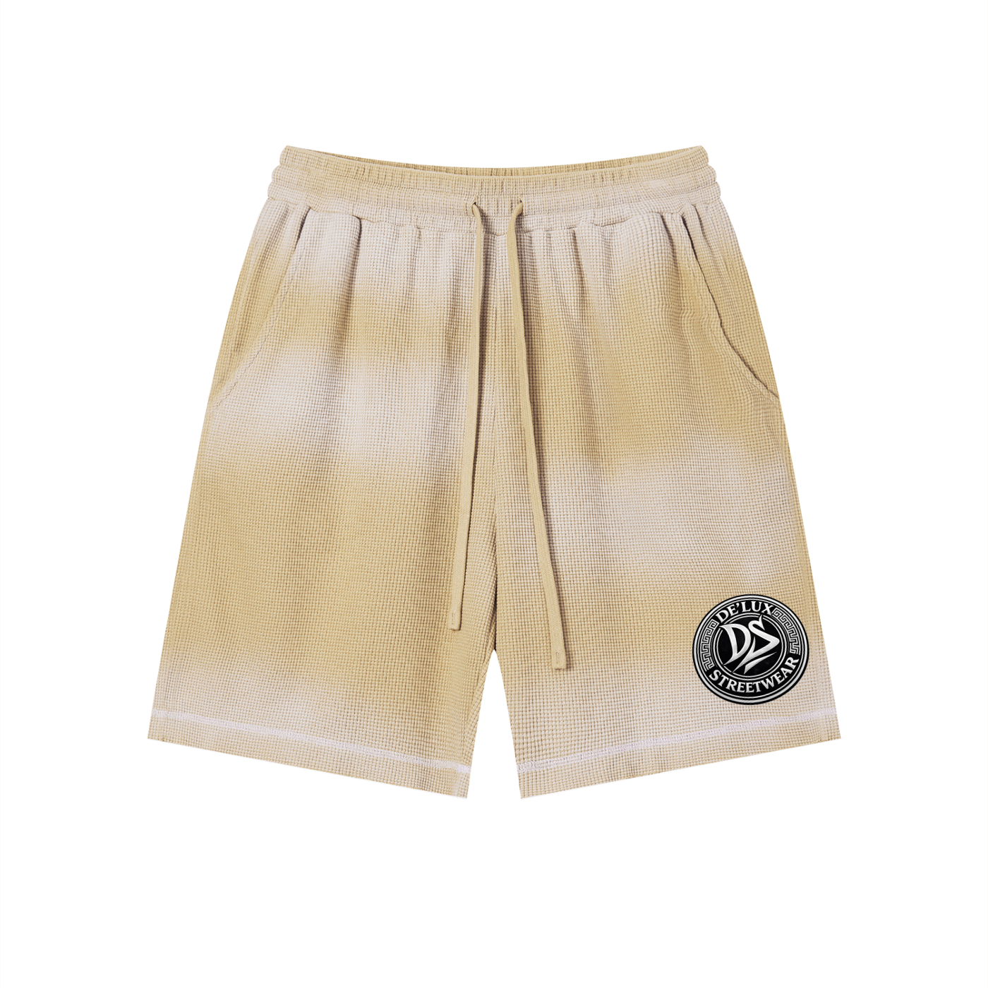 Unisex Sunfade Waffle Raw Hem Shorts