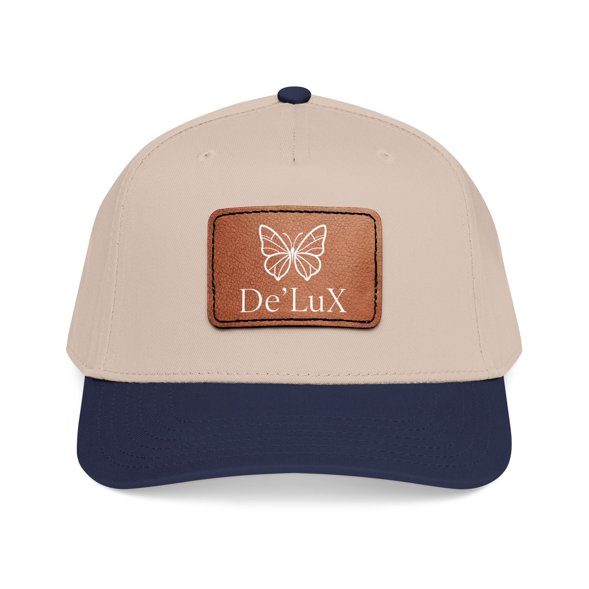Leather Patch Baseball Cap — De'LuX Butterfly Mid-Profile Hat