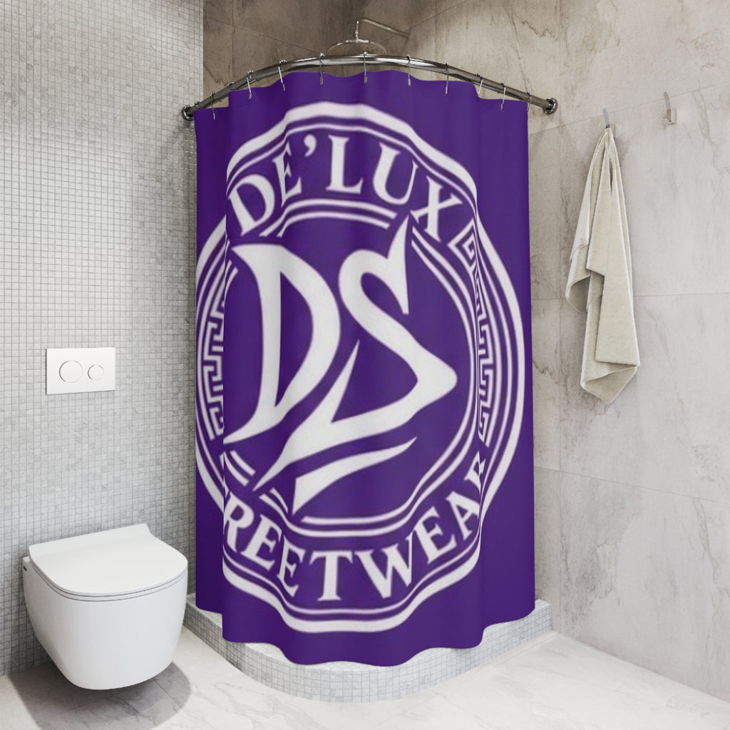 Shower Curtain — De'Lux Streetwear Logo Purple Bath Curtain