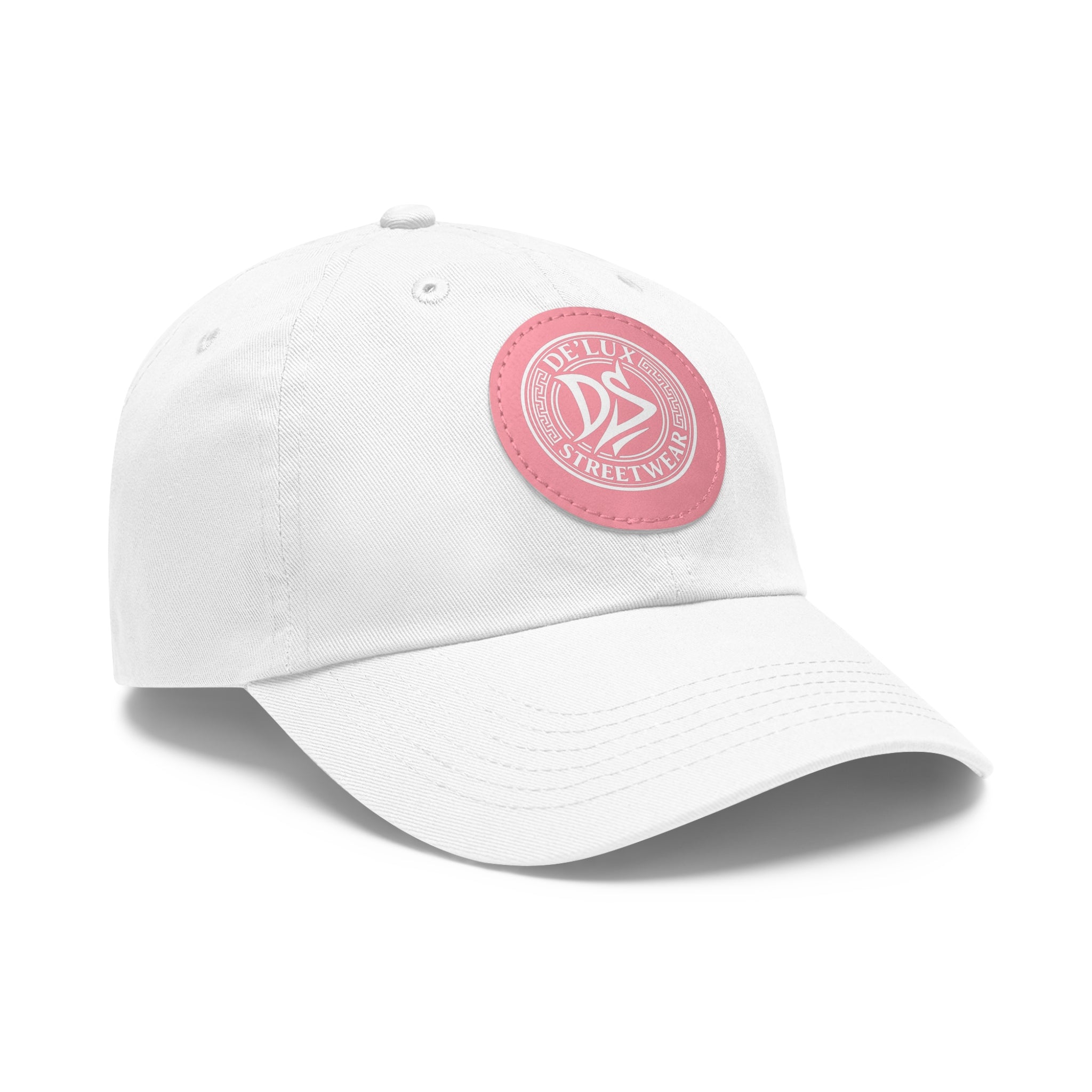 Deluxe Streetwear Leather Patch Dad Hat — Round Logo Cap