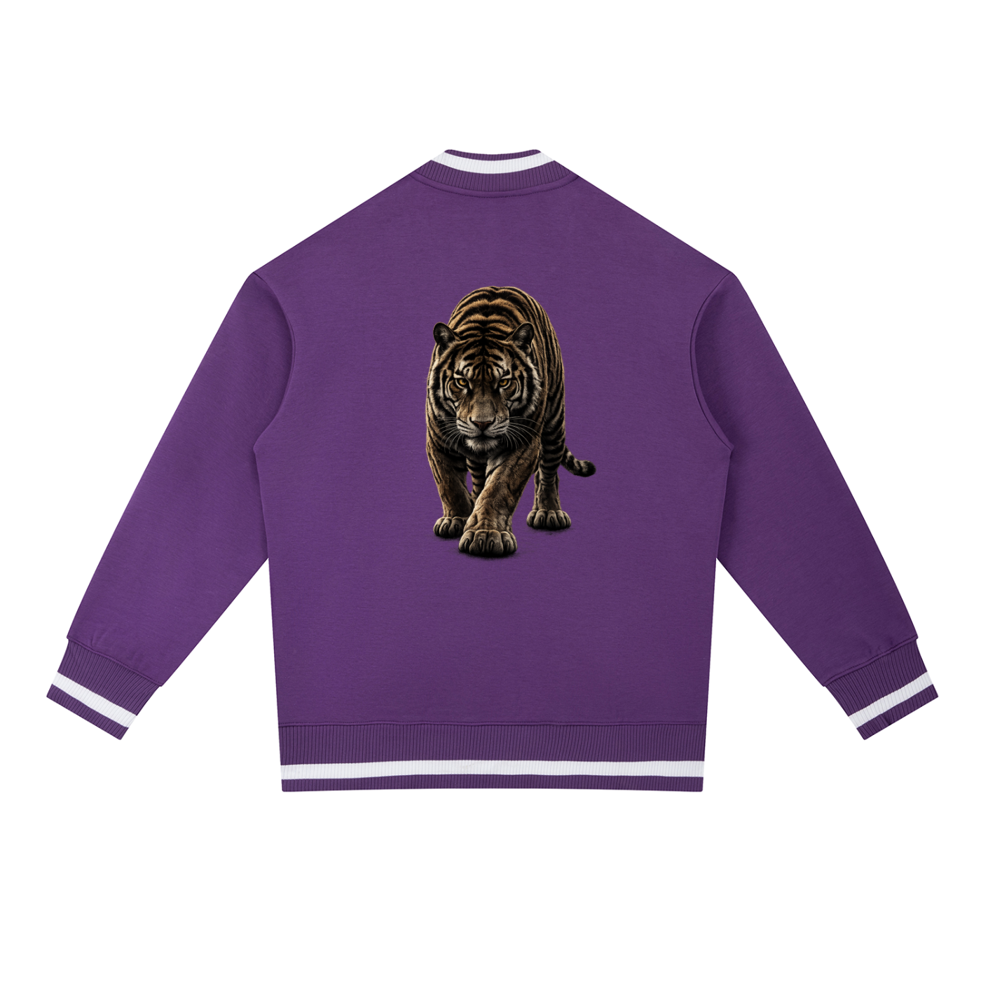 Tiger Contrast Piping Zip Bomber Jacket