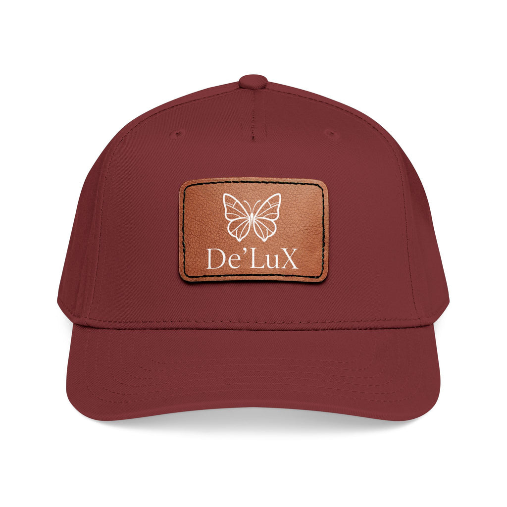 Leather Patch Baseball Cap — De'LuX Butterfly Mid-Profile Hat