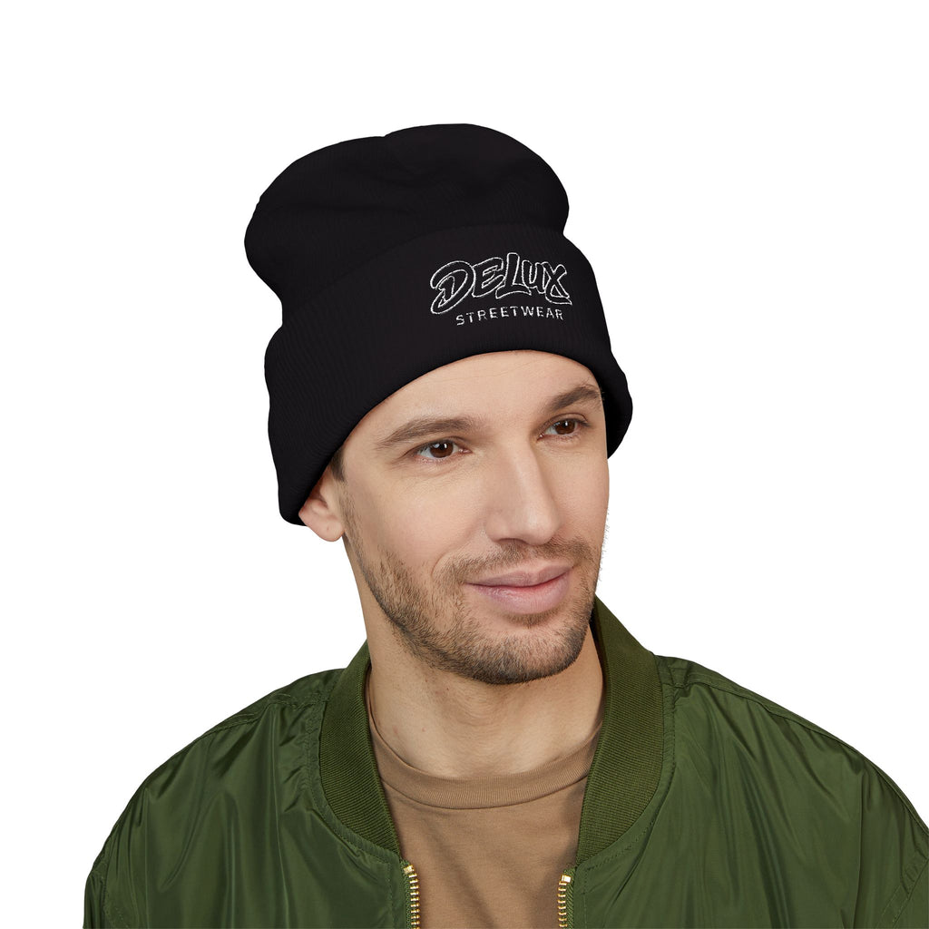Delux Streetwear Embroidered Cuffed Beanie — Bold Knit Hat