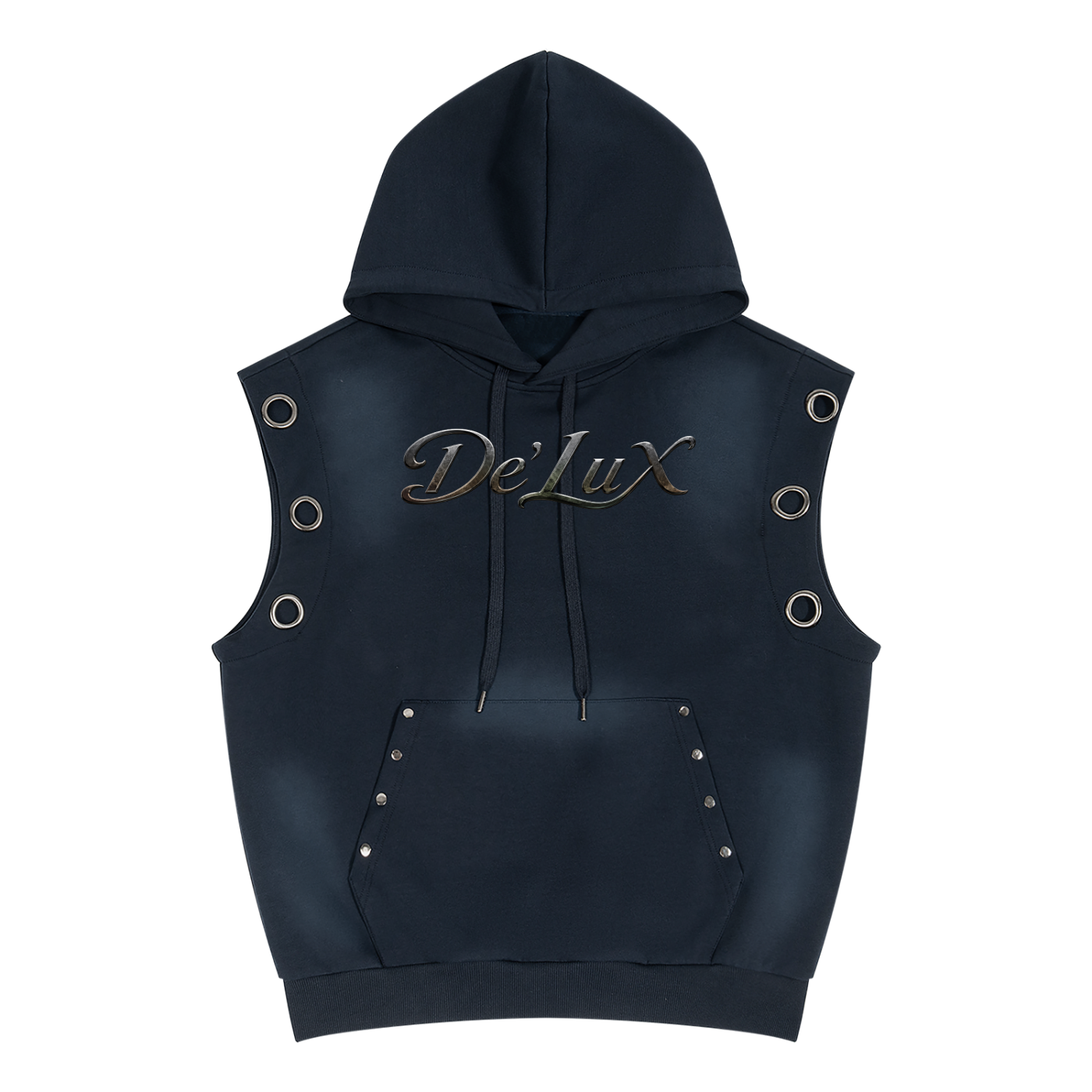 DeLuX Vintage Wash Sun Fade Sleeveless Hoodie