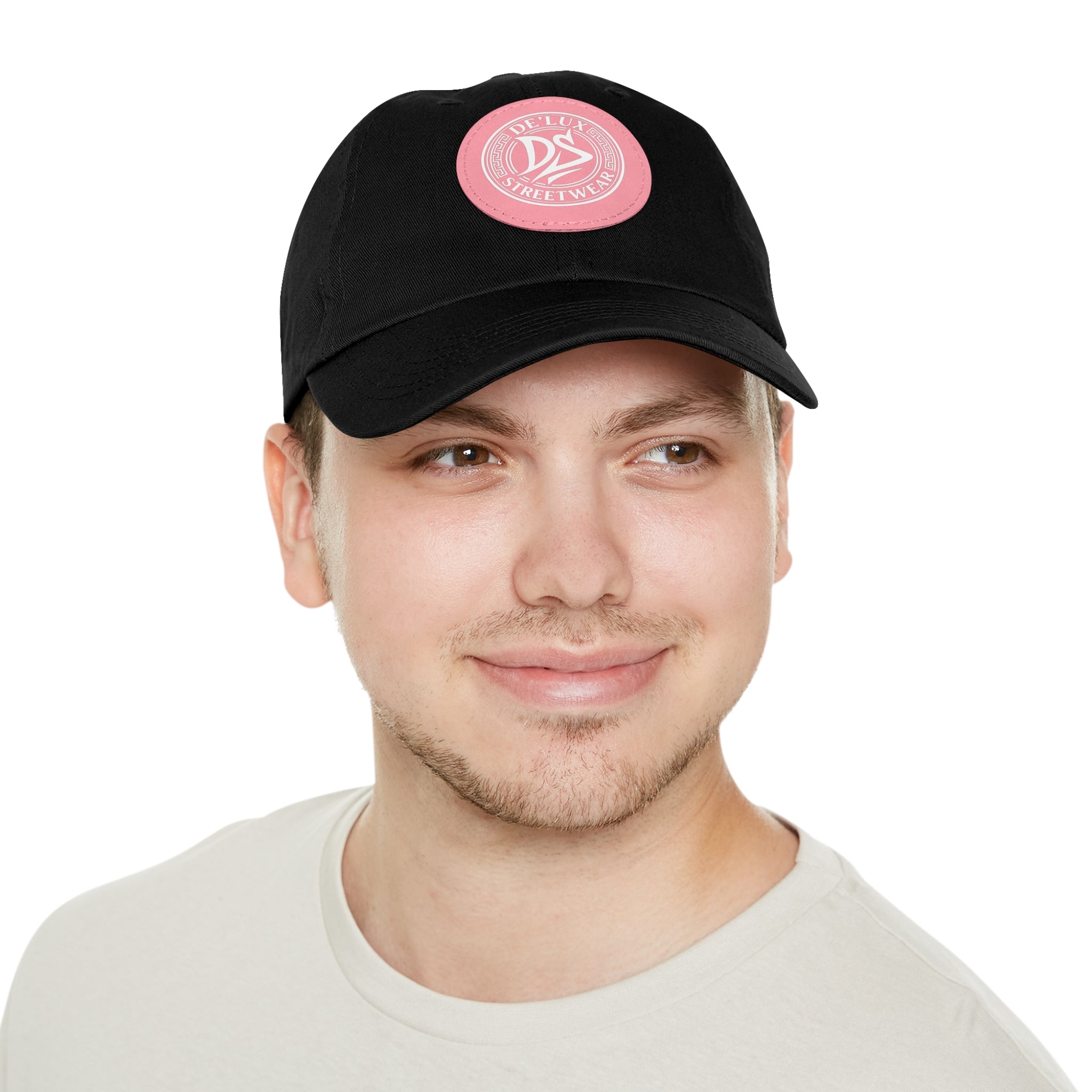 Deluxe Streetwear Leather Patch Dad Hat — Round Logo Cap