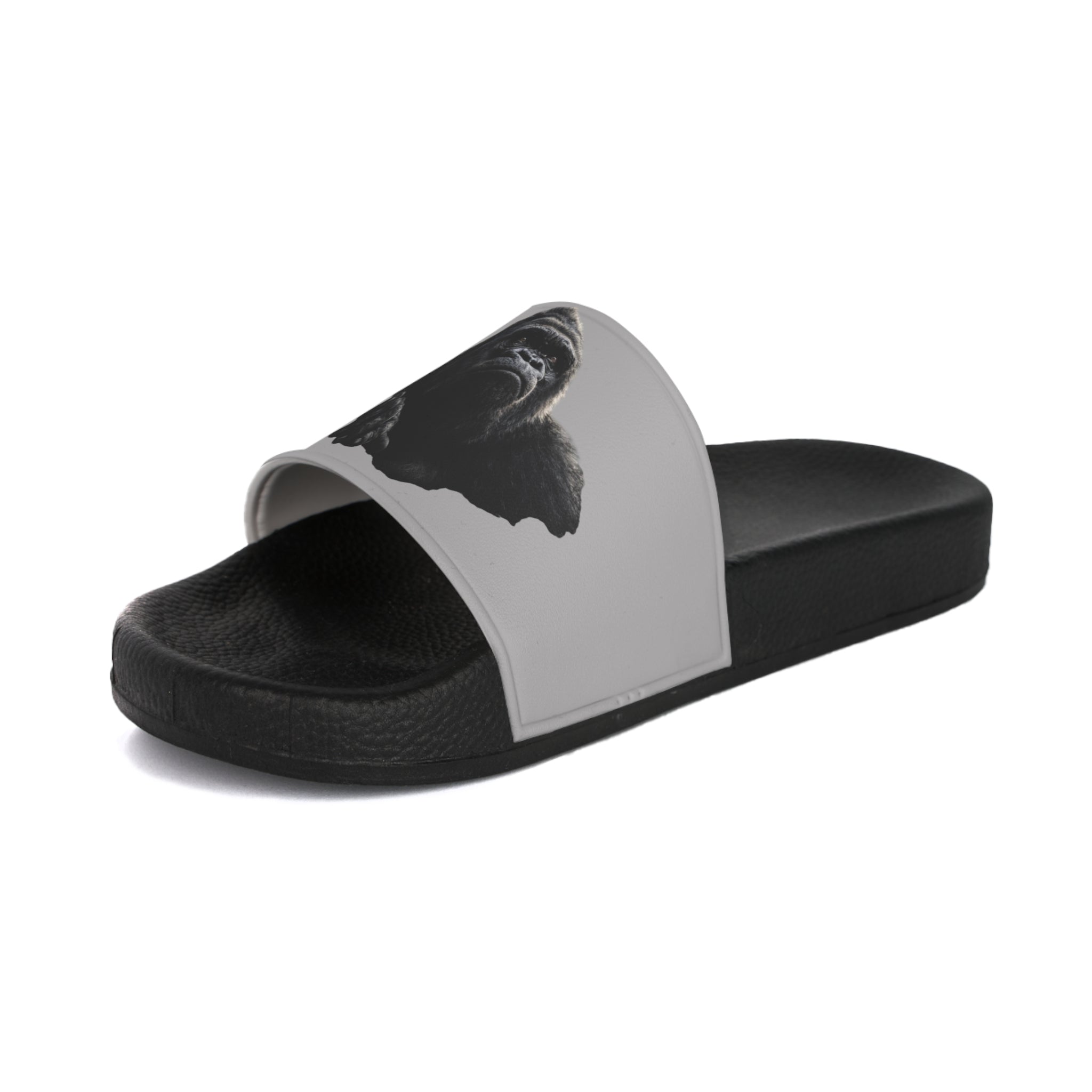 Men's Slide Sandals – Black Labrador Print Casual Slides