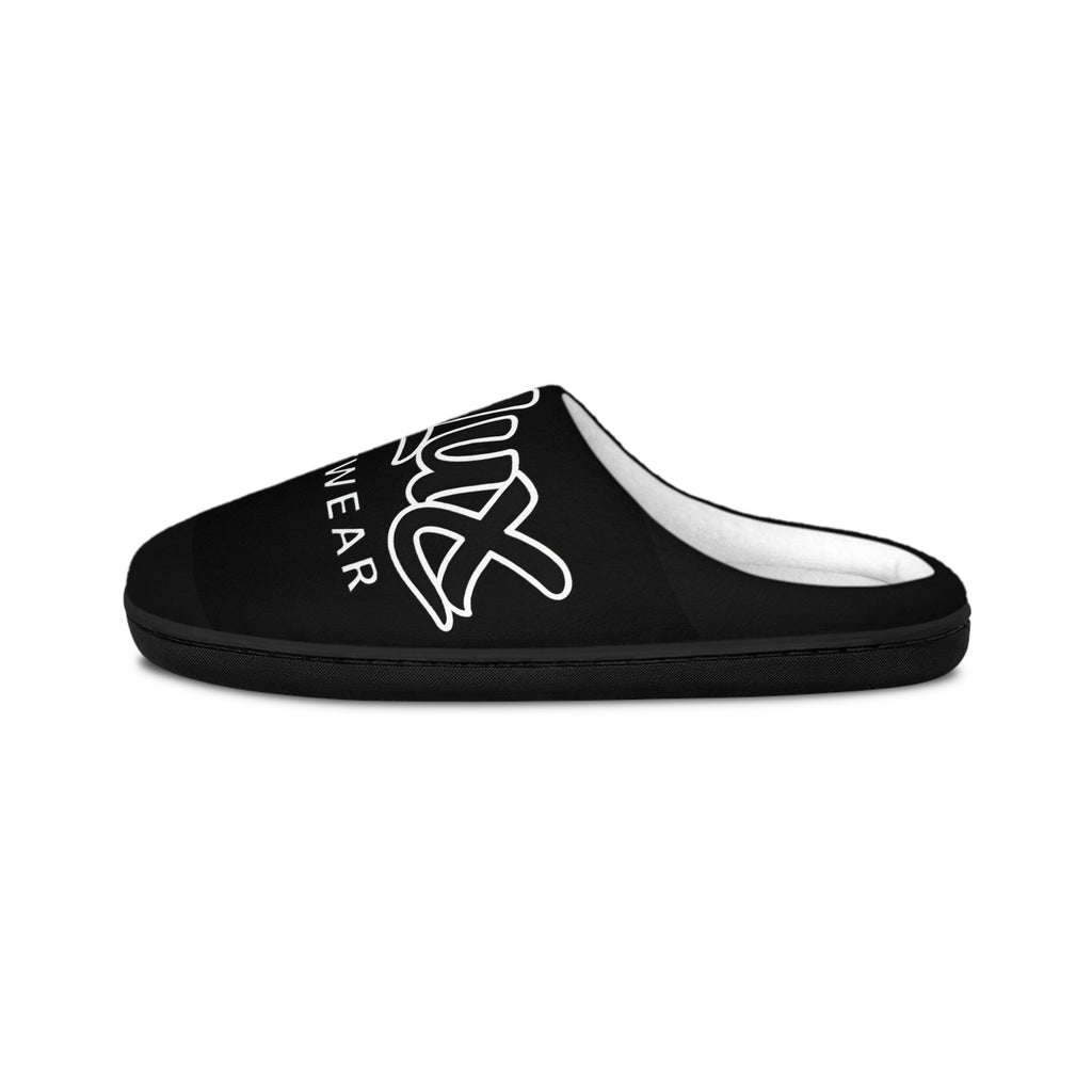 Streetwear Logo Men's Indoor Slippers - Black Cozy House Shoes