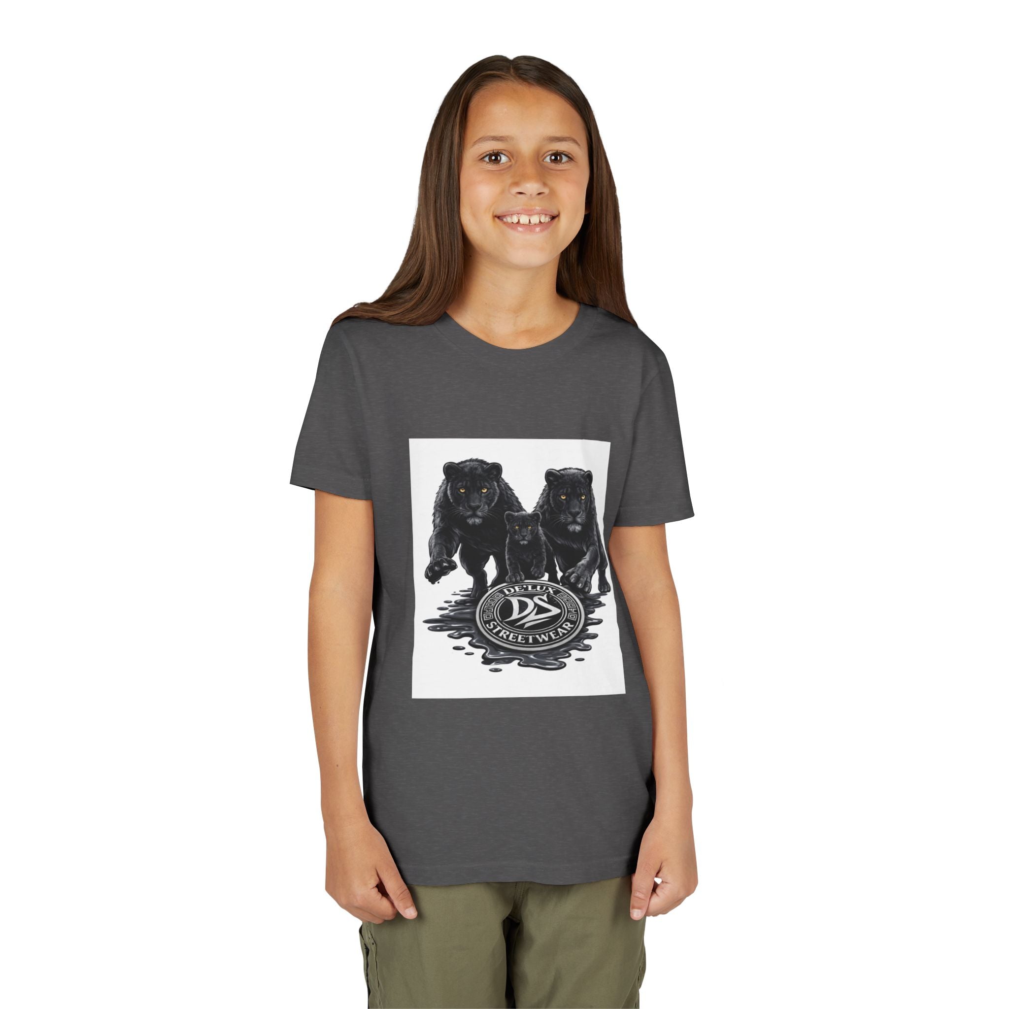 Youth Tee — Twin Black Panthers Graphic Kids T-Shirt