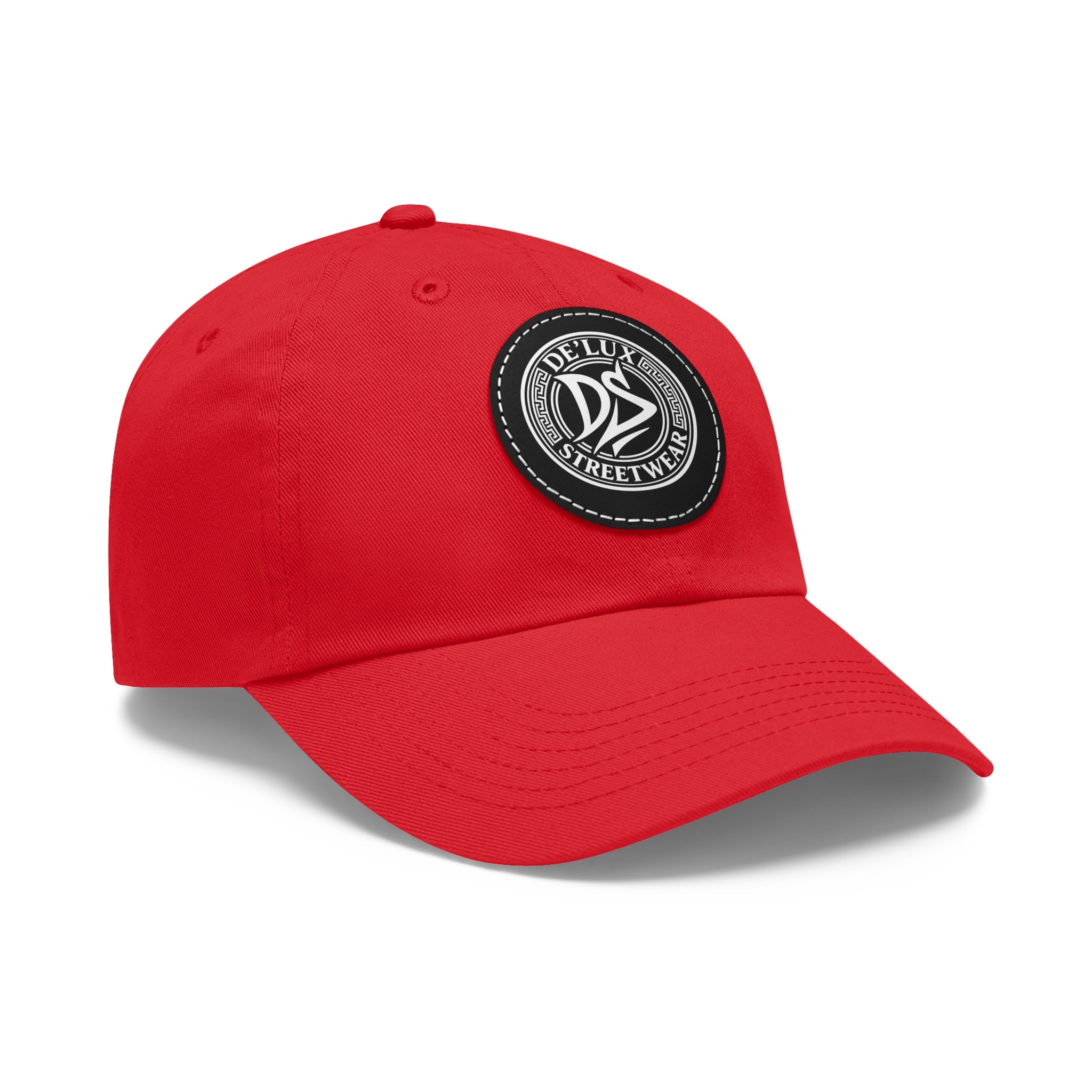Deluxe Streetwear Leather Patch Dad Hat — Round Logo Cap