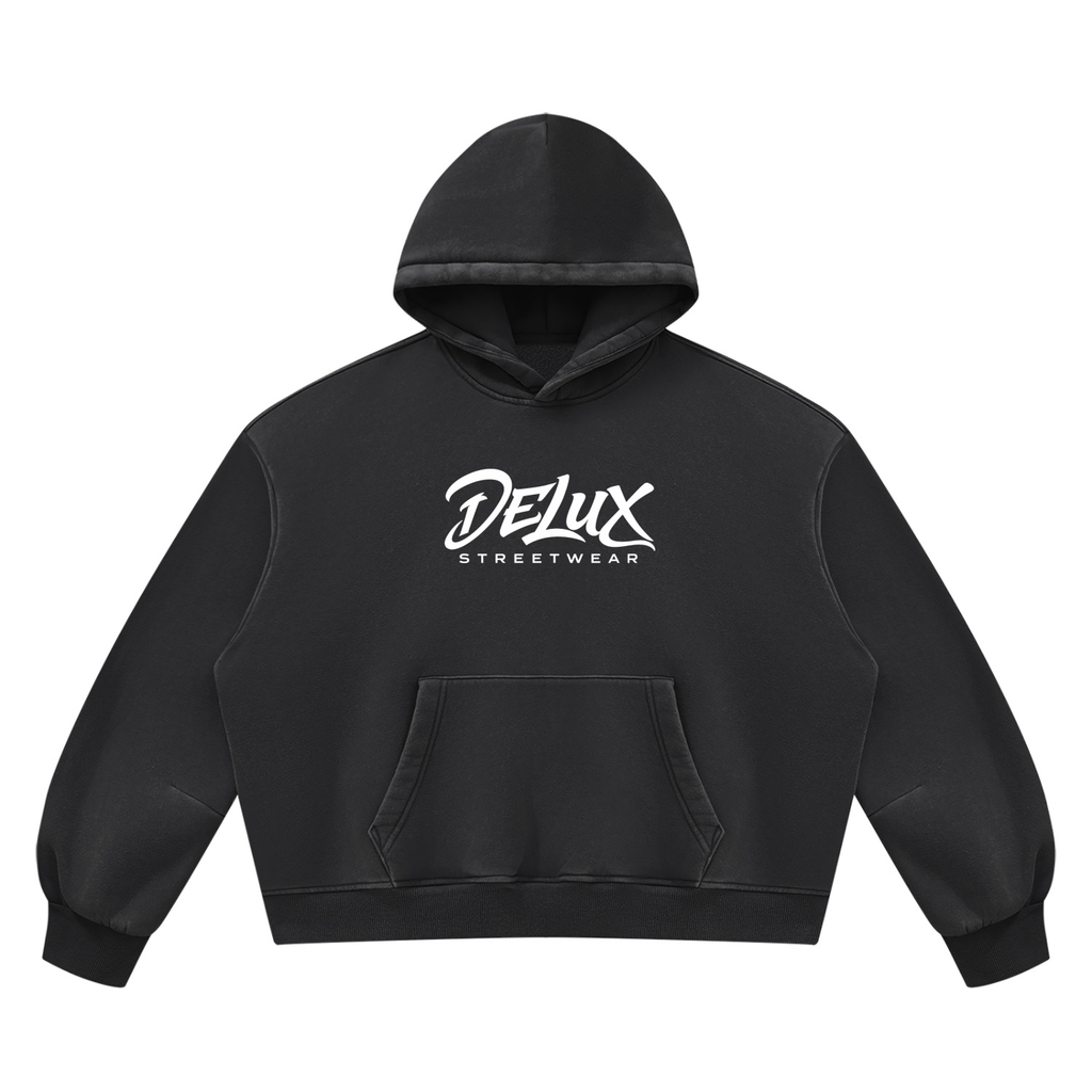 DeLuX  Vintage Wash Boxy Fleece Hoodie