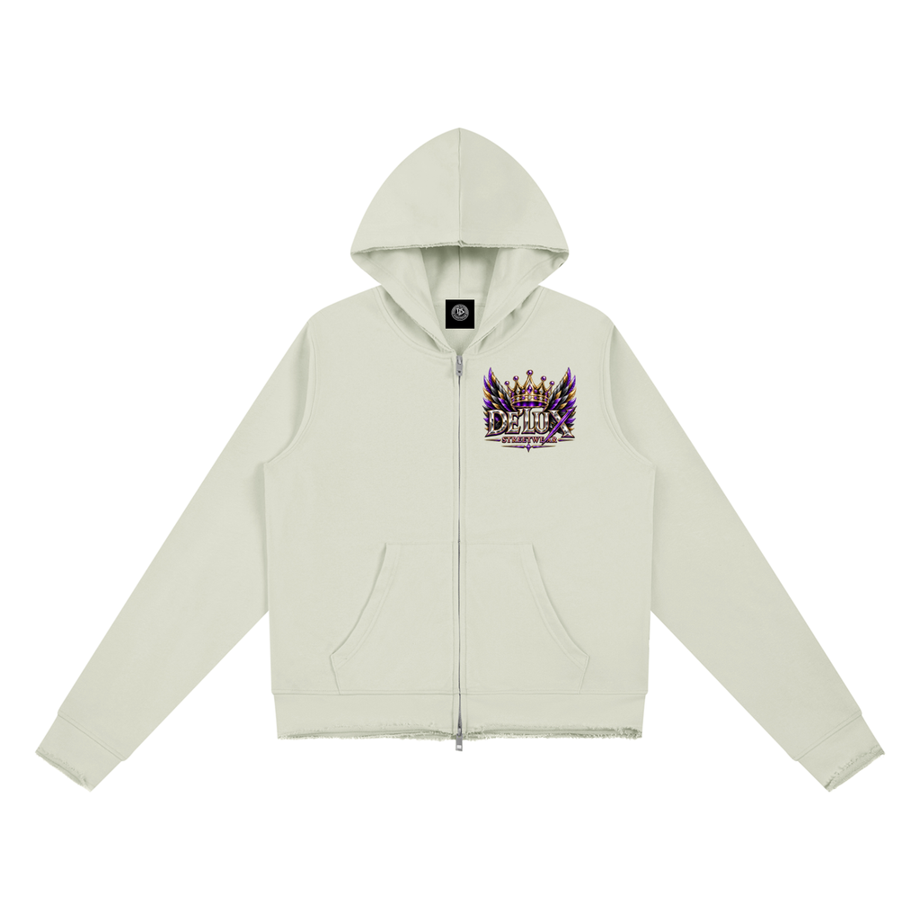 DeLuX Women’s Raw Edge Full Zip Hoodie
