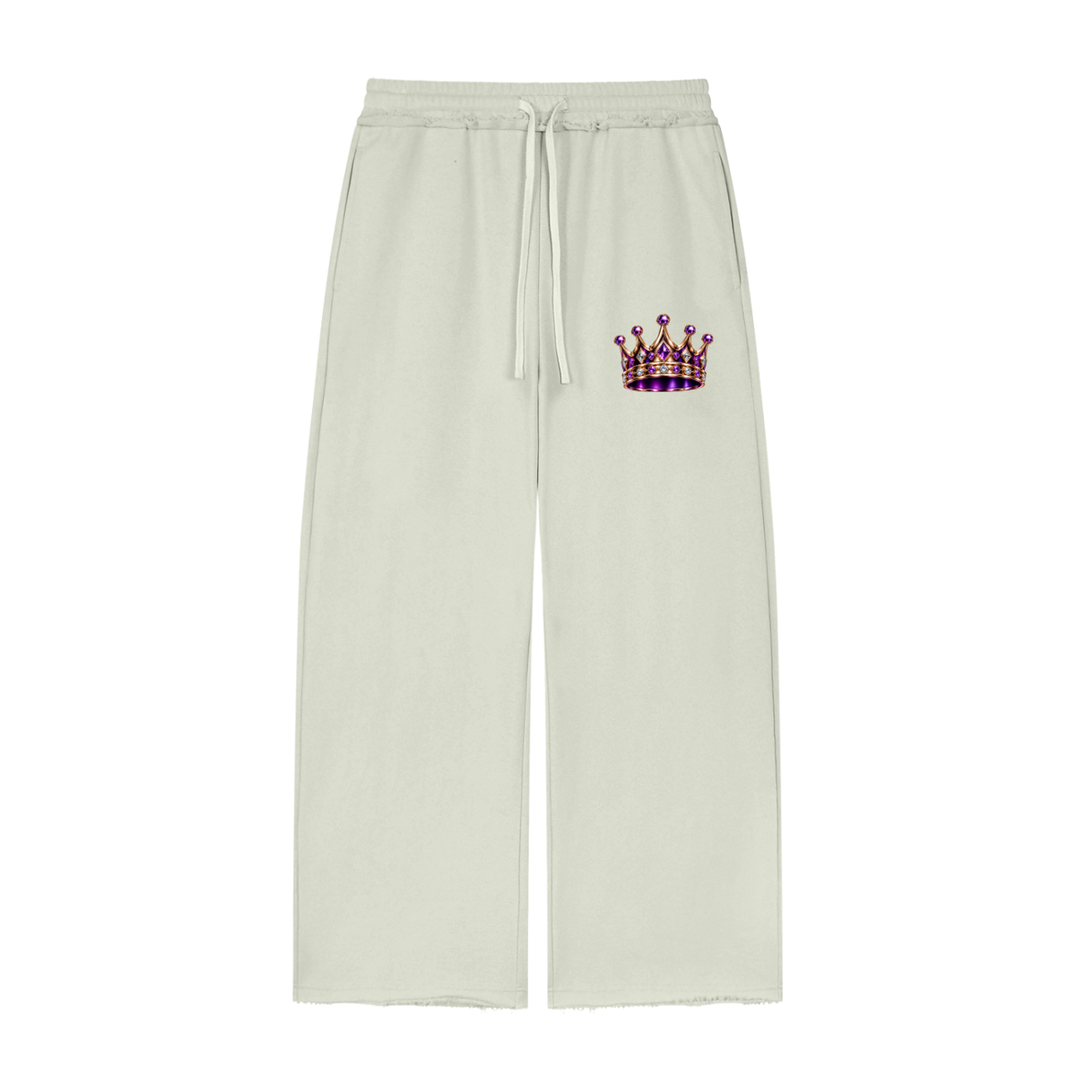 DeLuX Women’s Wide Leg Raw Edge Sweatpants