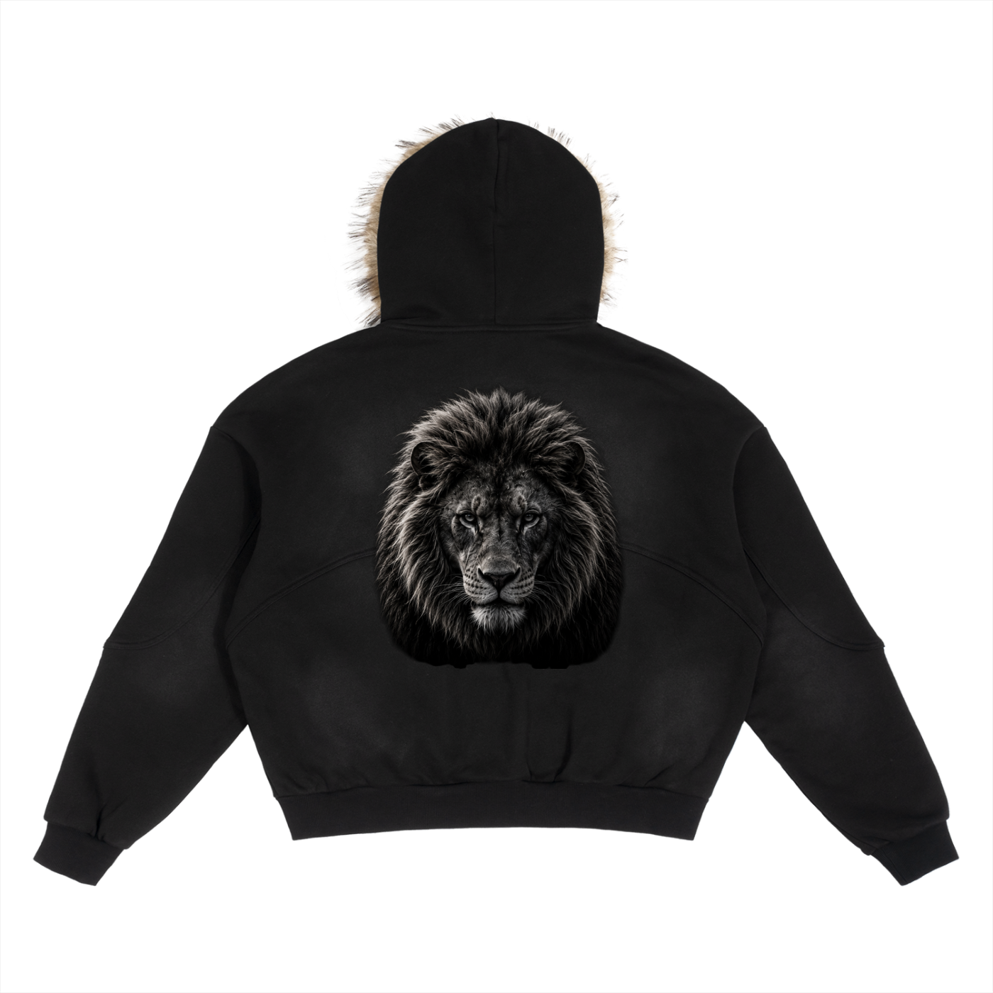 KING Sun Fade Boxy Detachable Fur Hoodie