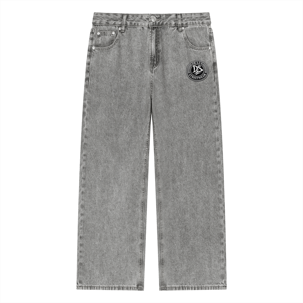 Unisex Vintage Wash Straight Leg Jeans