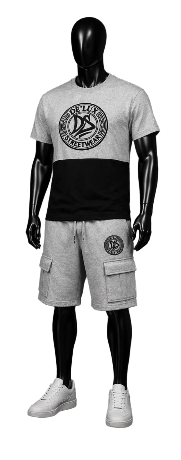 De’Lux Streetwear Cargo Shorts – Grey