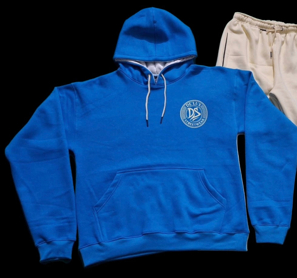 De’LuX Streetwear Turquoise/Beige Hoodie
