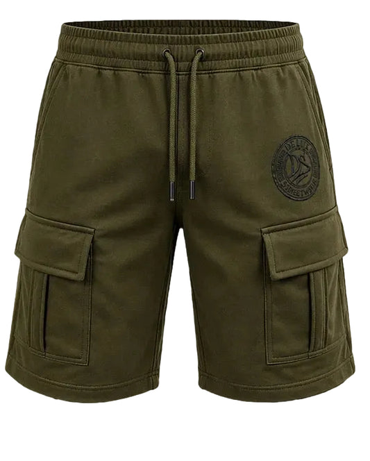 De’LuX Streetwear Army Green/Black Cargo Shorts