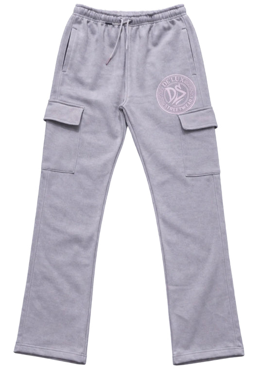 De’LuX Streetwear Grey/Pink Joggers(Big&Tall)