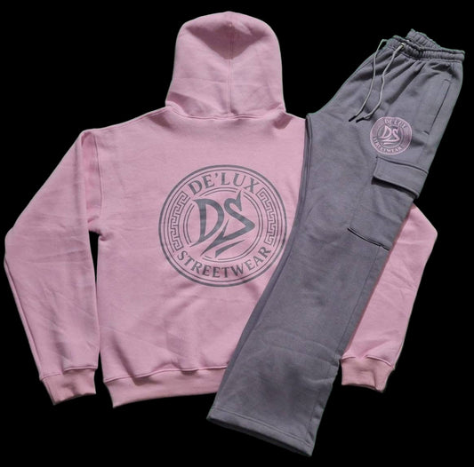 De’LuX Streetwear Grey/Pink Joggers