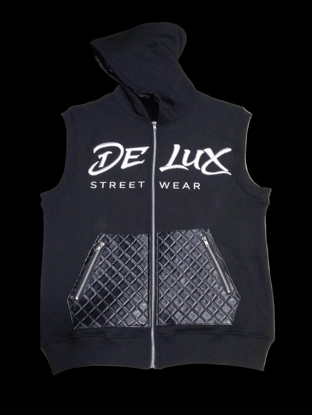 De’LuX Quilted Zip Hoodie (Sleeveless)
