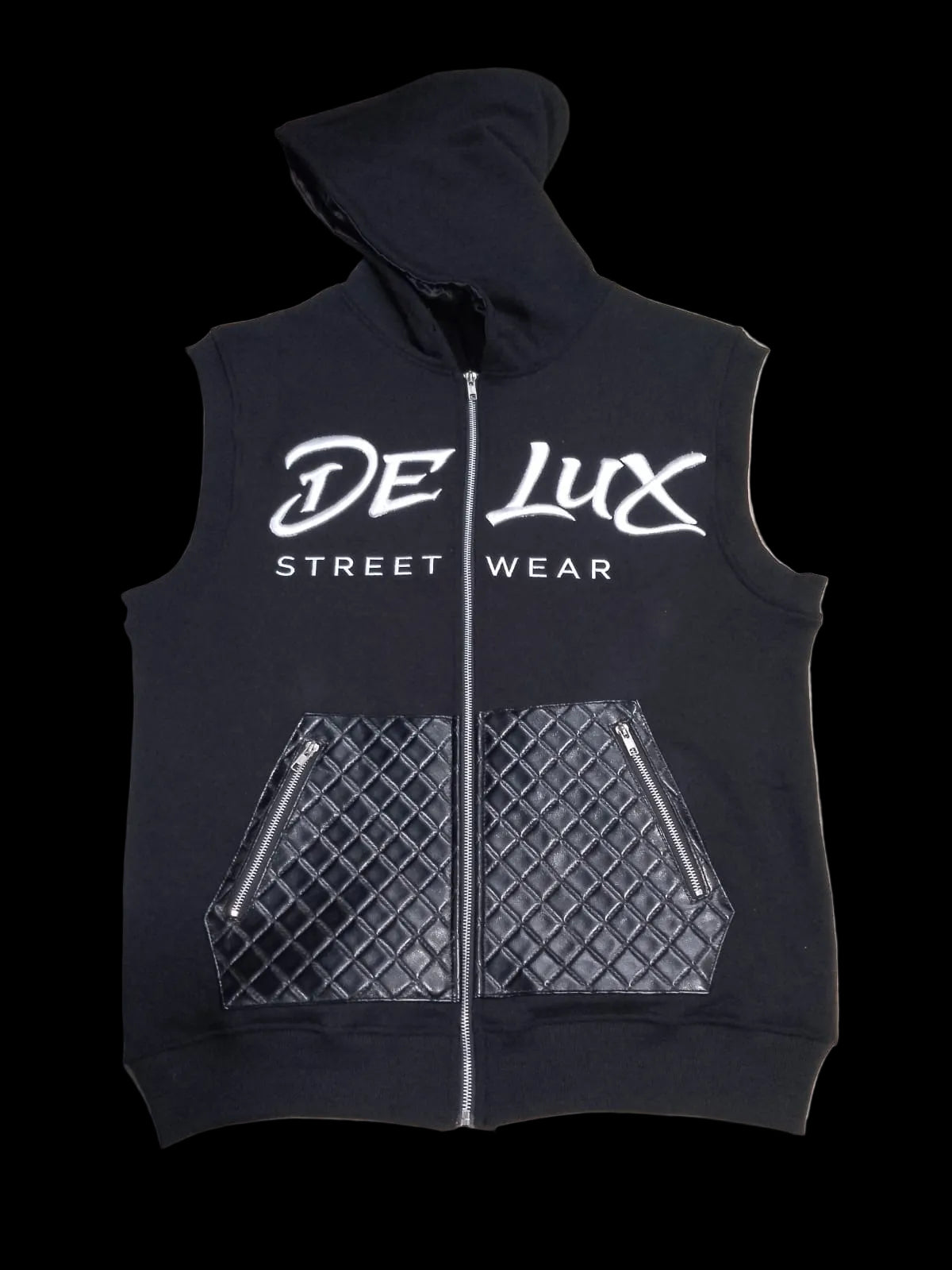 De’LuX Quilted Zip Hoodie (Sleeveless)