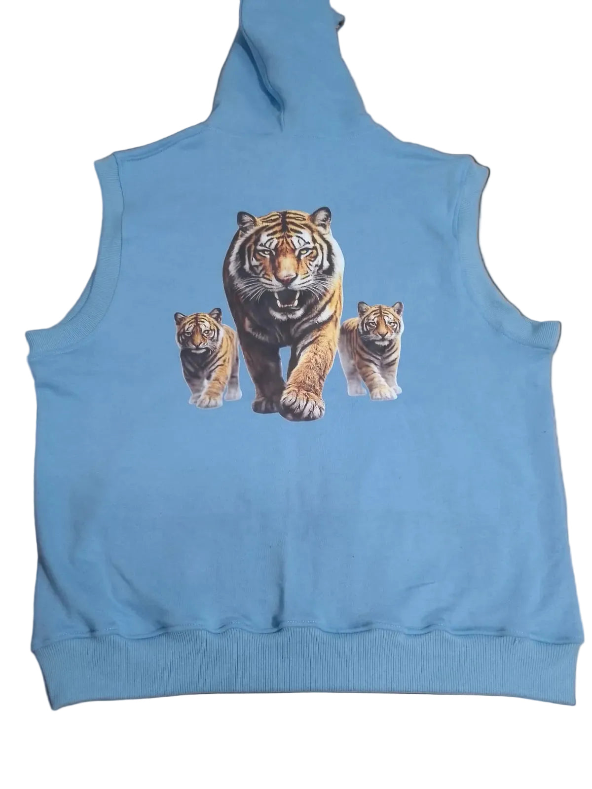 (PRE-ORDER)Delux Streetwear Quilted Pocket Sleeveless Zip Hoodie