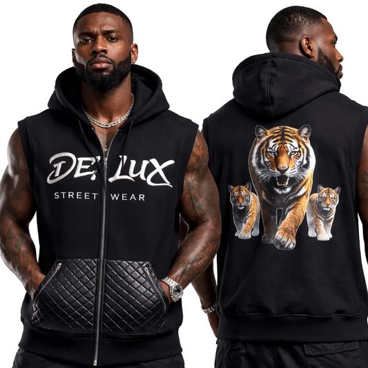 De’LuX Quilted Zip Hoodie (Sleeveless)