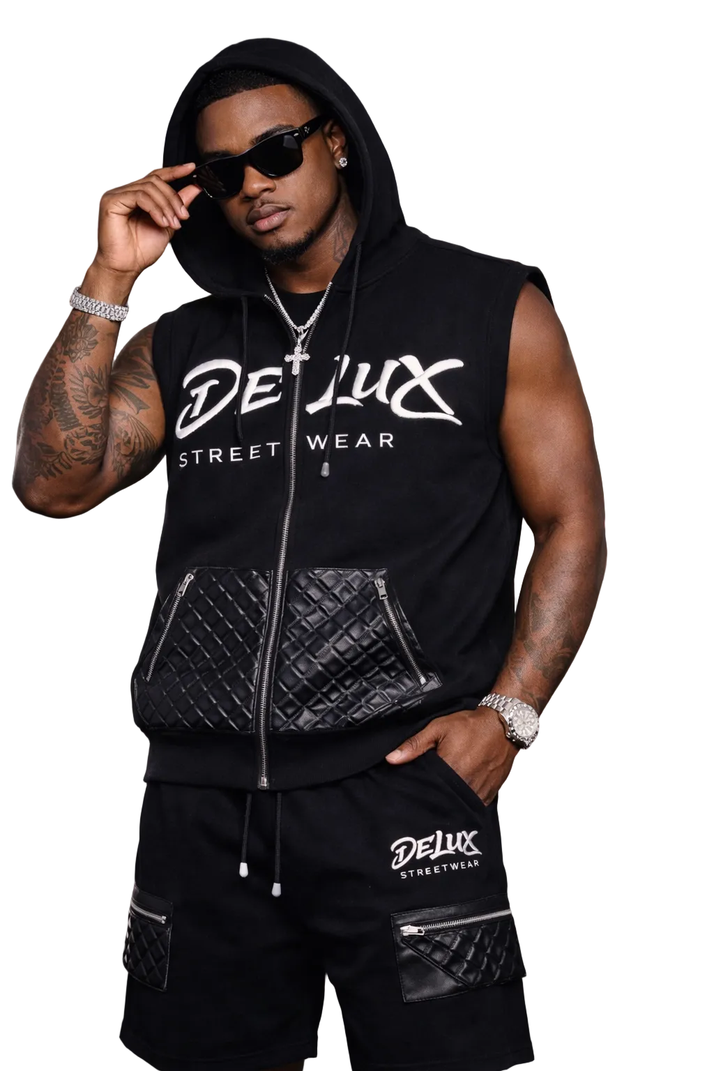 De’LuX Quilted Cargo Shorts (Men)